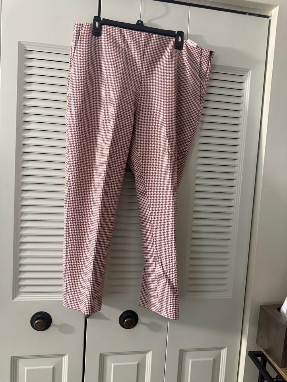 Theory Pink and White Gingham Ankle Pants
